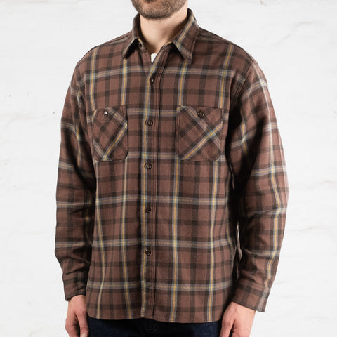 Twill Check Work Shirt Braun