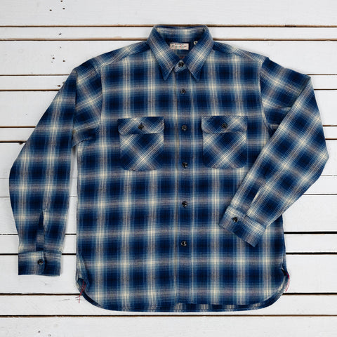 Fiction Romance Twill Check Work Shirts Navy