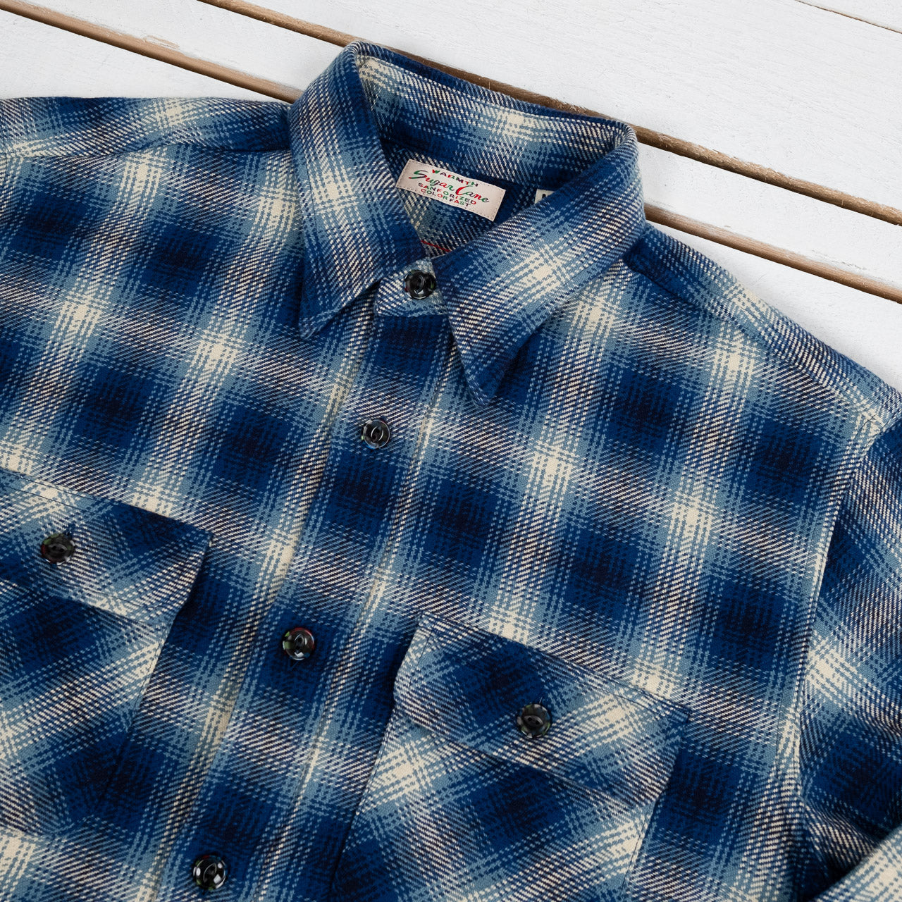 Fiction Romance Twill Check Work Shirts Navy