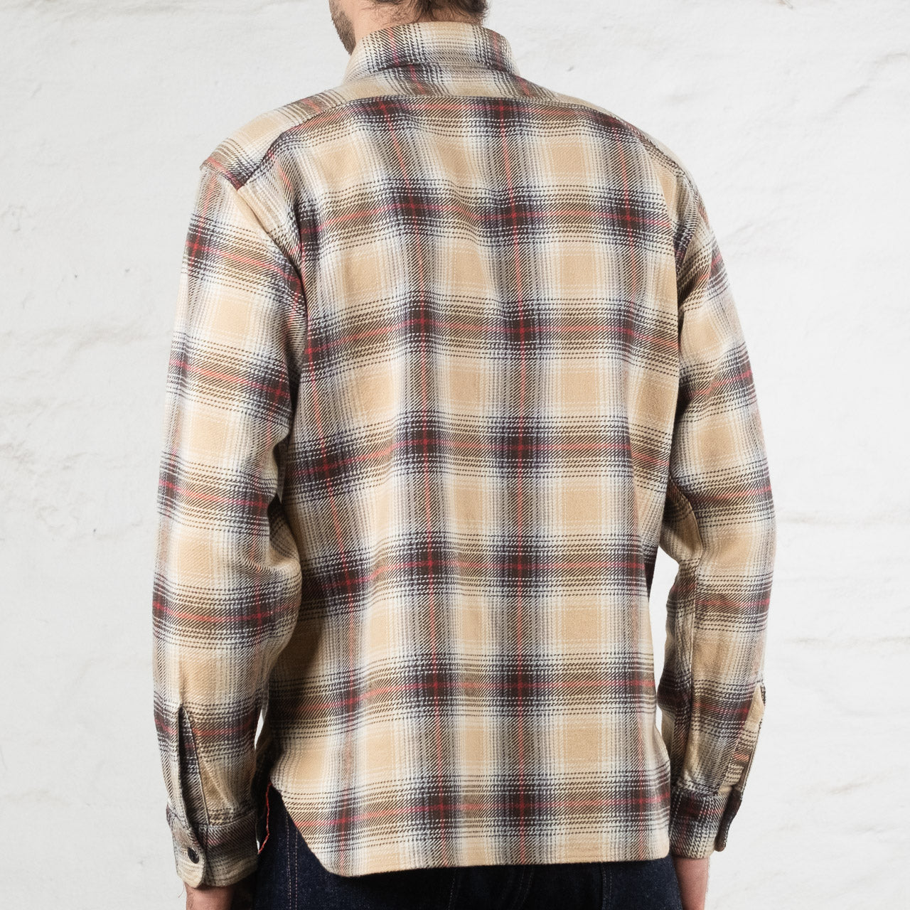 Fiction Romance Twill Check Work Shirts Beige