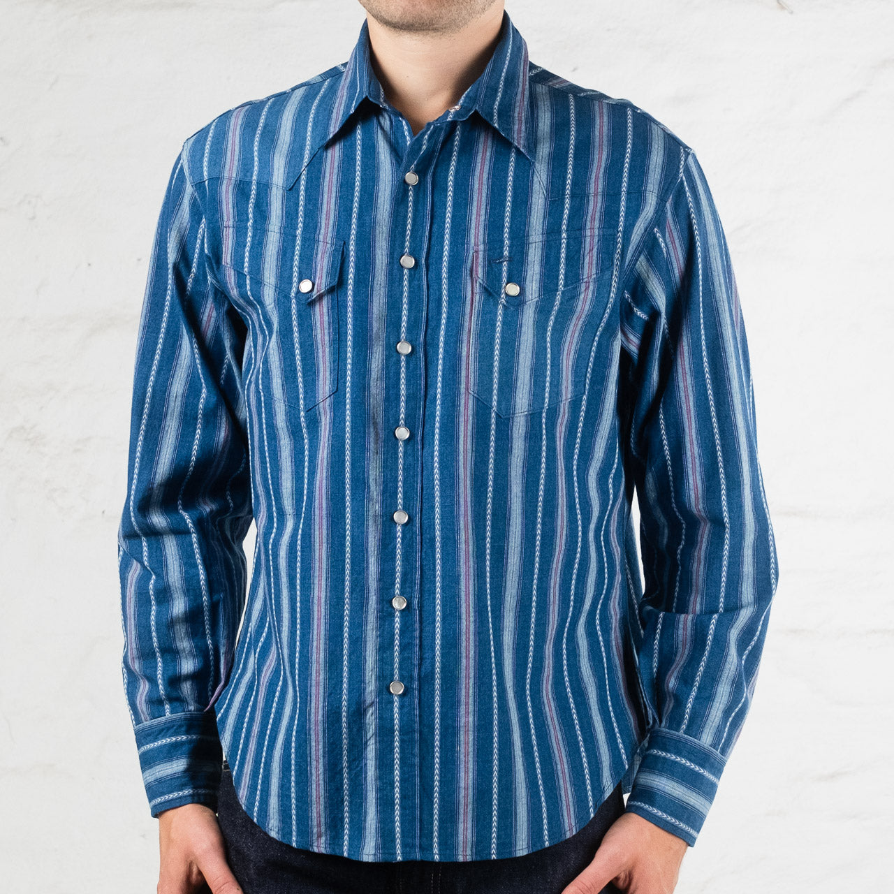 Native American Indigo Stripe Western Shirt