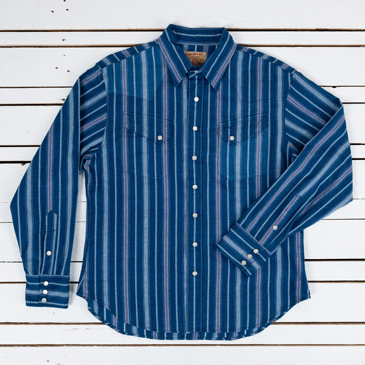 Native American Indigo Stripe Western Shirt