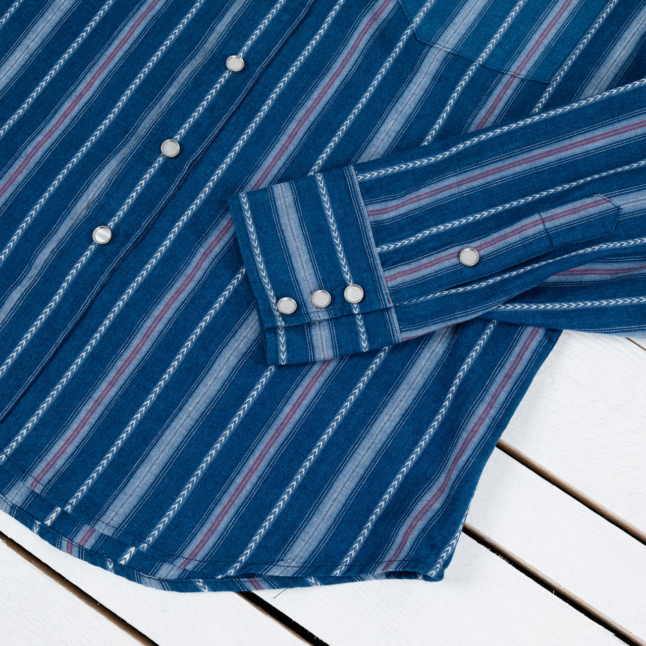 Native American Indigo Stripe Western Shirt