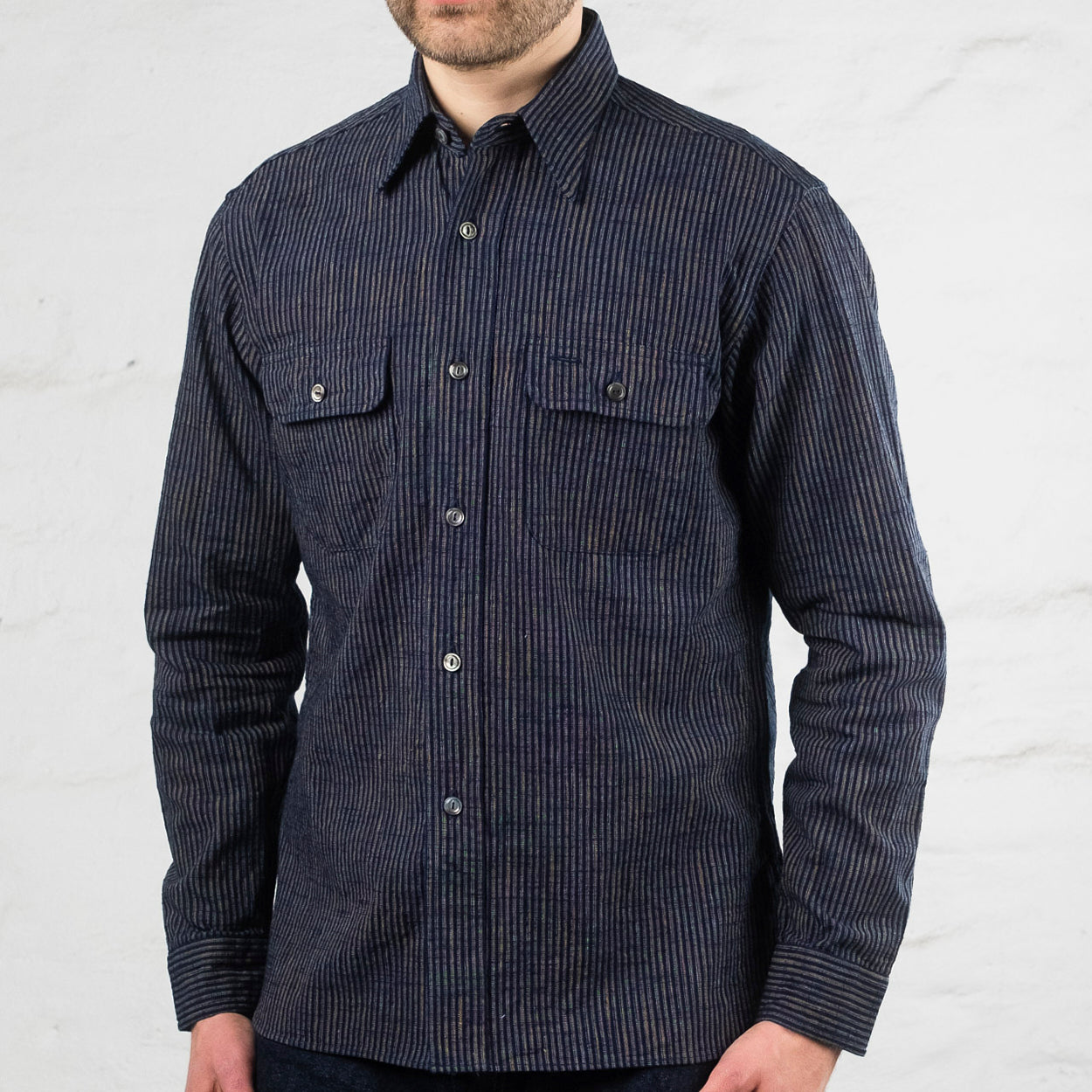 7.2 oz. Indigo Stripe Work Shirt