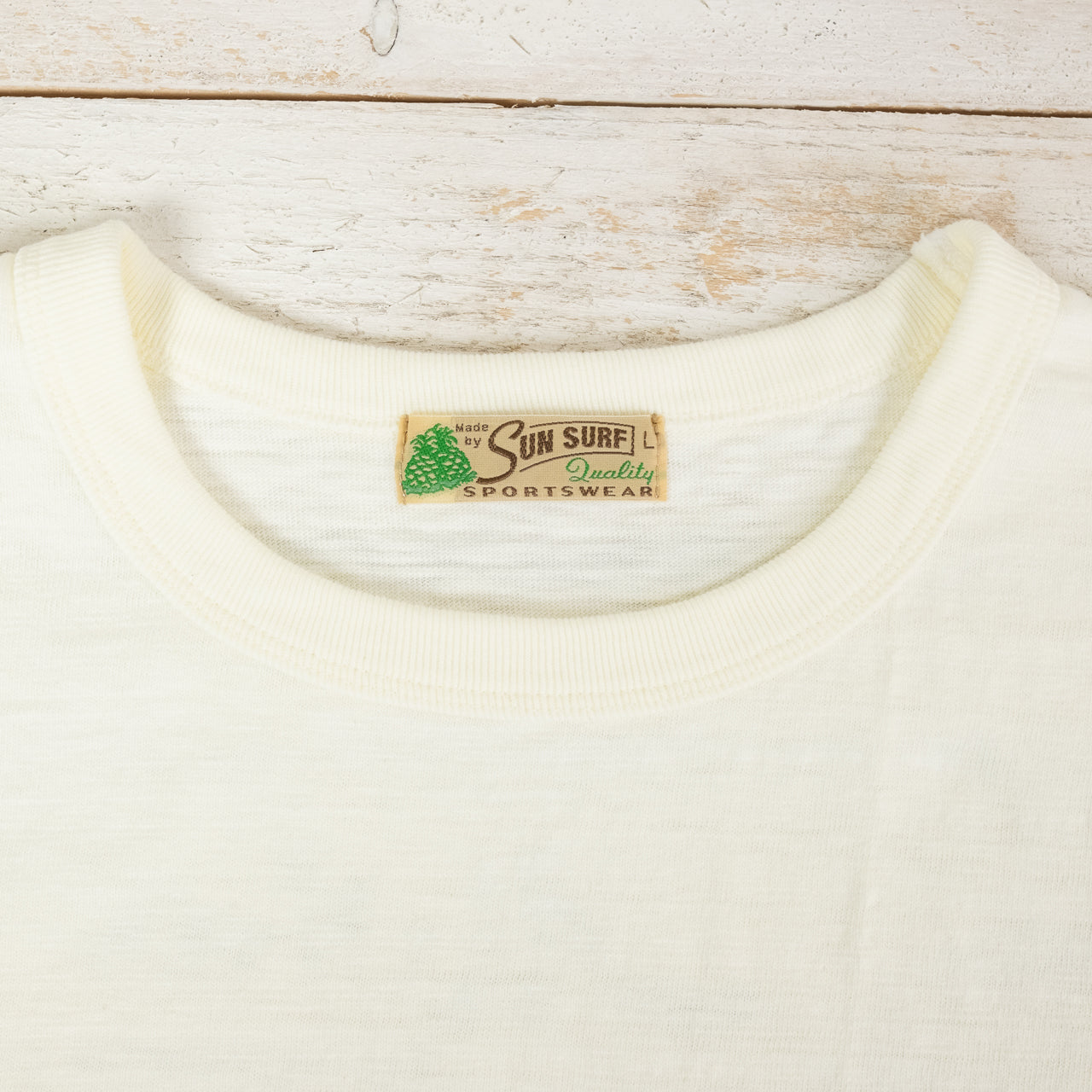 Sun Surf Ginza Aloha Heavy Slub T-Shirt Off White