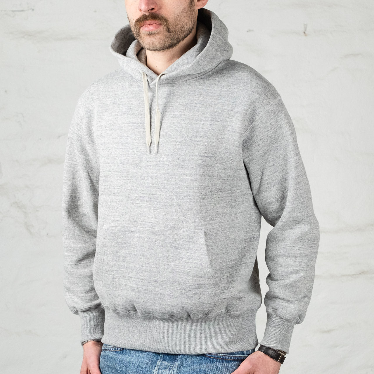 10 OZ. Loopwheel Hooded Sweatshirt Grau Meliert