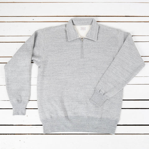 10 oz. Loopwheel 1/4 Zip Sweatshirt Grau Meliert