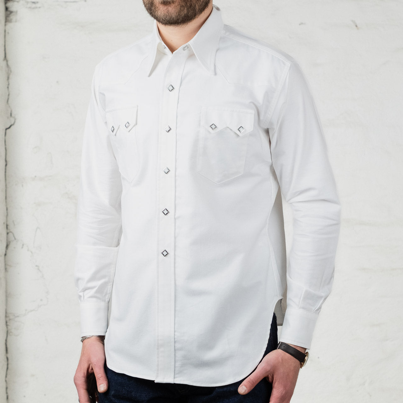 OXFORD WESTERN SHIRT / SAWTOOTH White