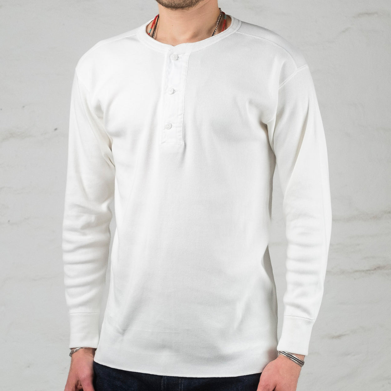 Union Henley Undershirt L/S White