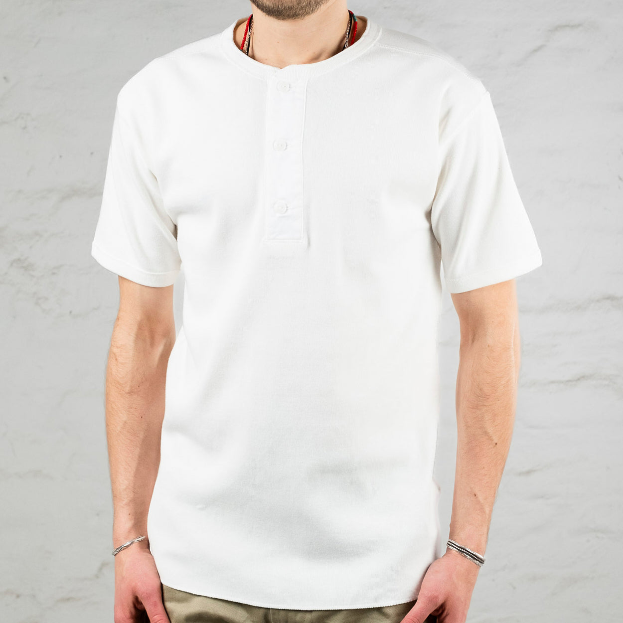 Union Henley Undershirt S/S White