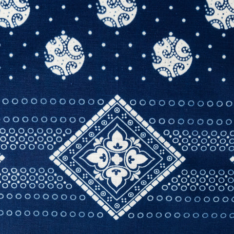 Selvedge Bandana Geometric Pattern Indigo