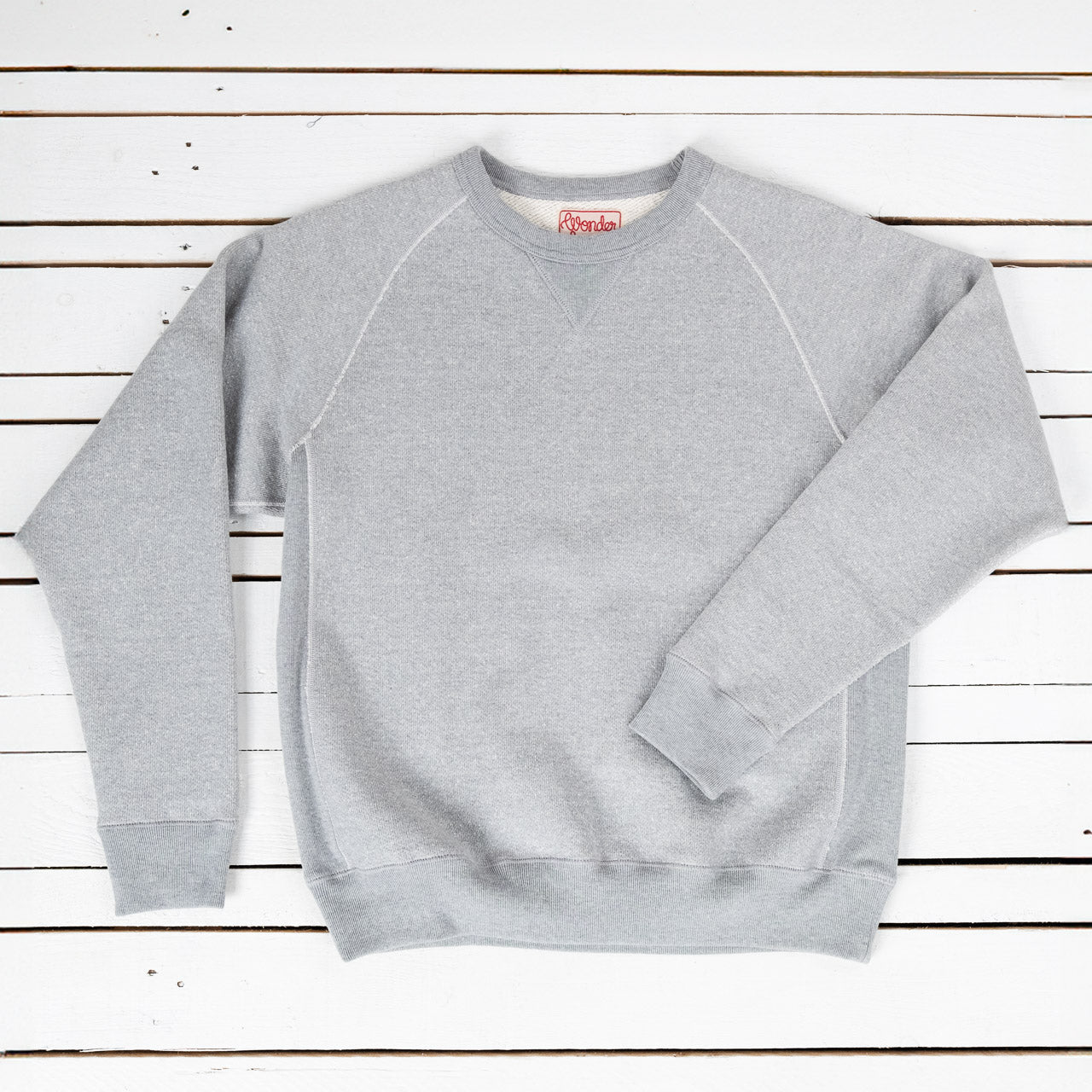 Double Heavyweight Pullover Crewneck Grau Meliert