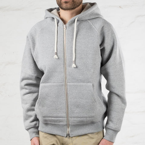 Double Heavyweight Zip Hoodie Grau Meliert