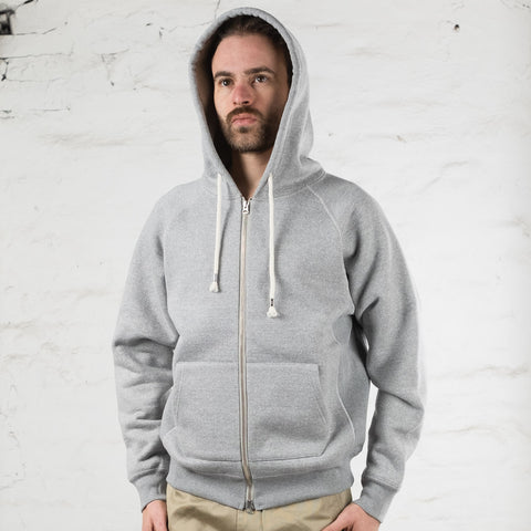 Double Heavyweight Zip Hoodie Grau Meliert