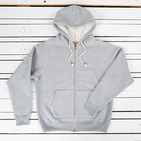 Double Heavyweight Zip Hoodie Grau Meliert