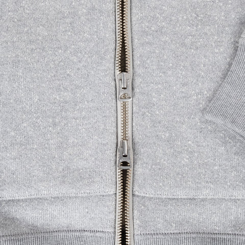 Double Heavyweight Zip Hoodie Grau Meliert