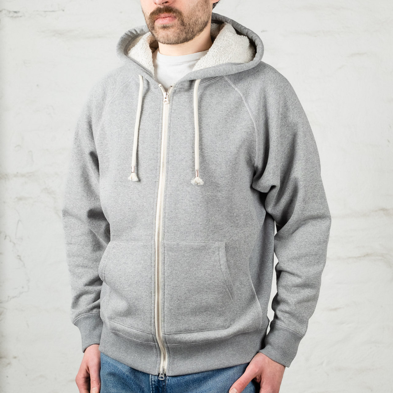 Zip Hoodie Super Looper French Terry Heather Grey