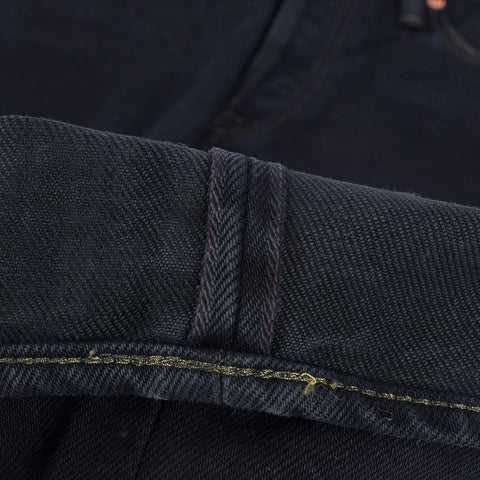 IH-666S-21od 21oz Slim Straight Indigo Overdyed Black