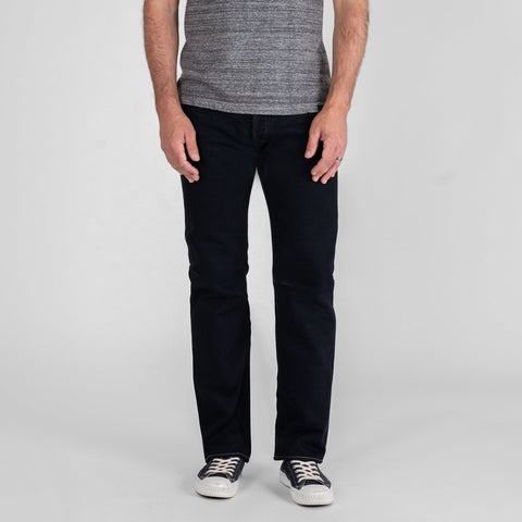 IH-666S-21od 21oz Slim Straight Indigo Overdyed Black