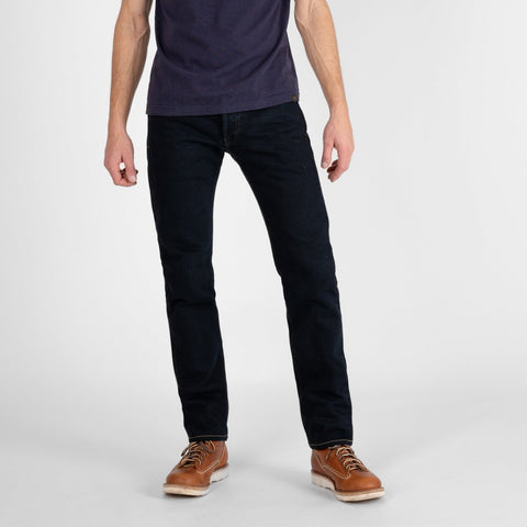 IH-777s-21od 21 oz. Slim Straight Indigo Overdyed Black