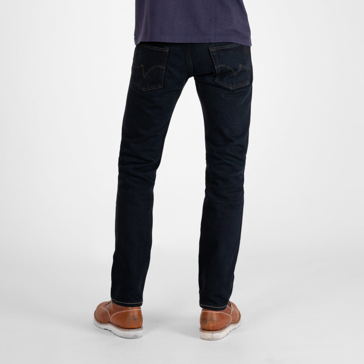 IH-777s-21od 21 oz. Slim Straight Indigo Overdyed Black