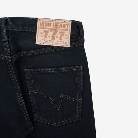 IH-777s-21od 21 oz. Slim Straight Indigo Overdyed Black