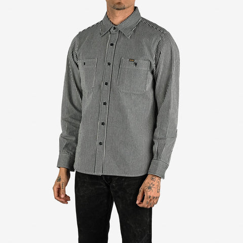 IHSH-274-IND 12 oz. Hickory Stripe Work Shirt Indigo