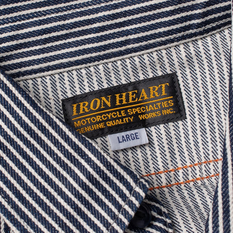 IHSH-274-IND 12 oz. Hickory Stripe Work Shirt Indigo