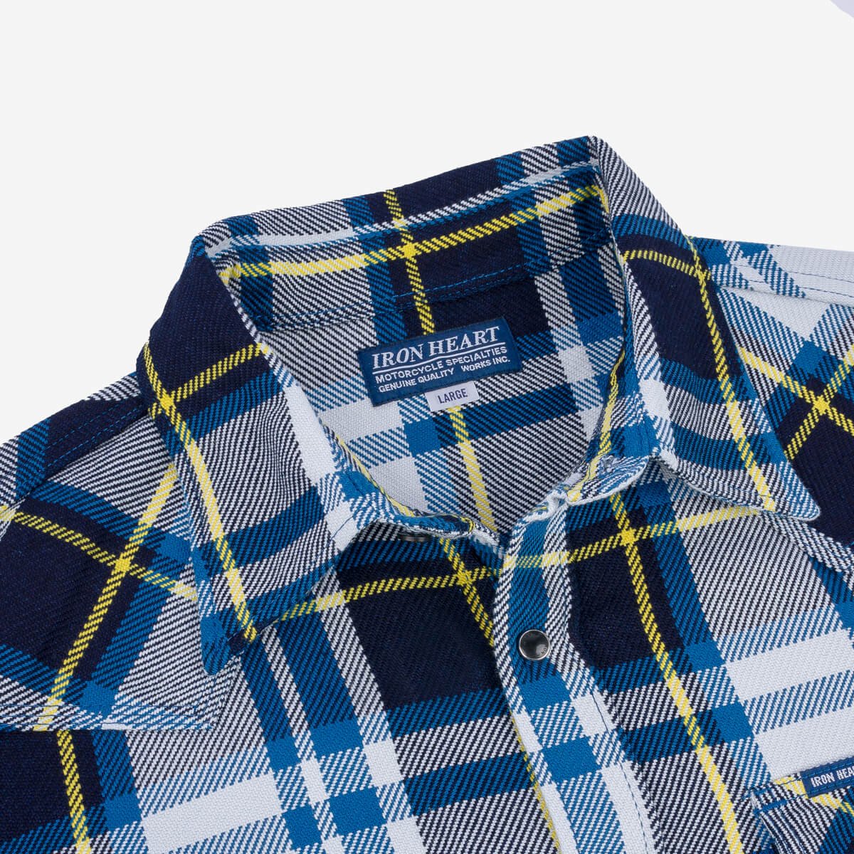 IHSH-390 9oz American Check Western Shirt Blau