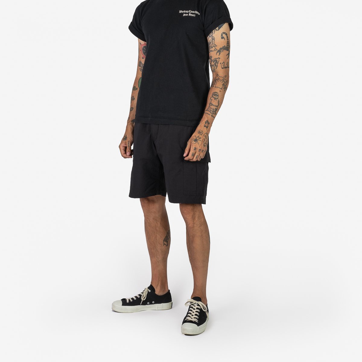 IH-736 Ripstop Cargo Shorts Schwarz