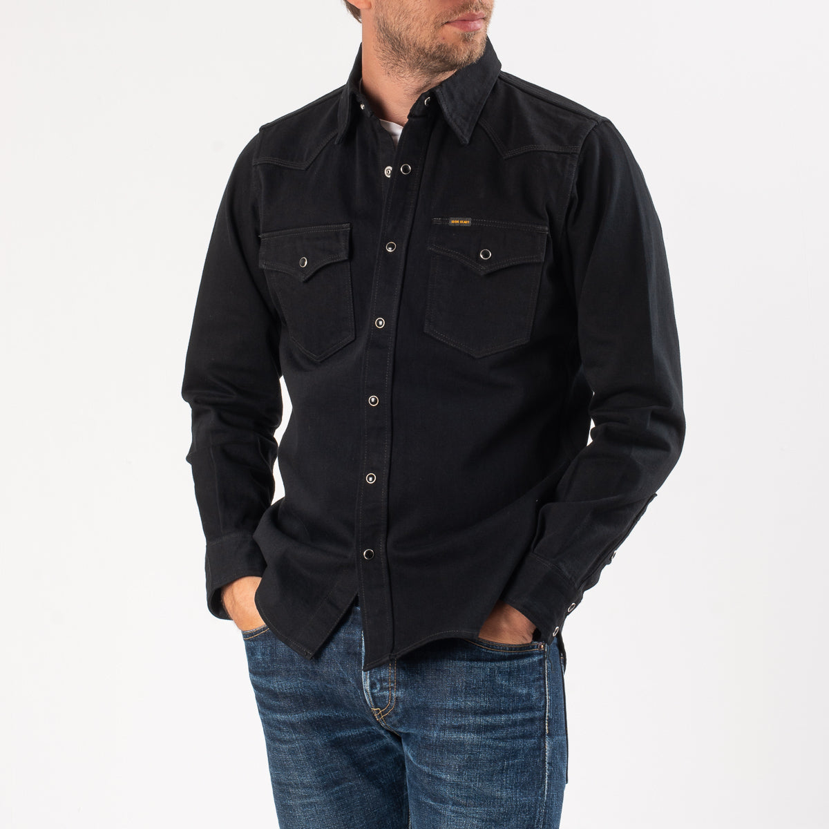 IHSH-218 "The Johnny Cash III" Western Shirt Schwarz