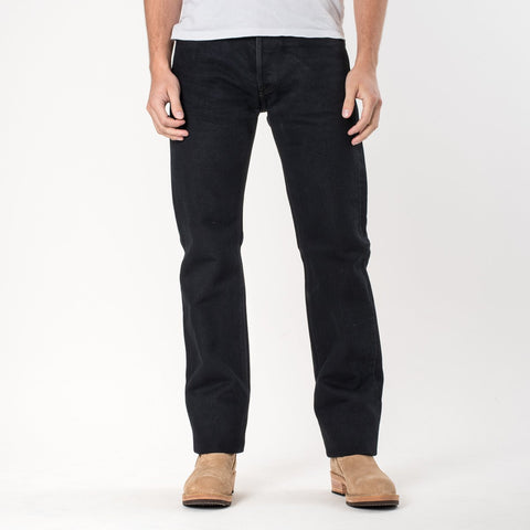 IH-634S-B 21oz Straight Cut Indigo Overdyed Black