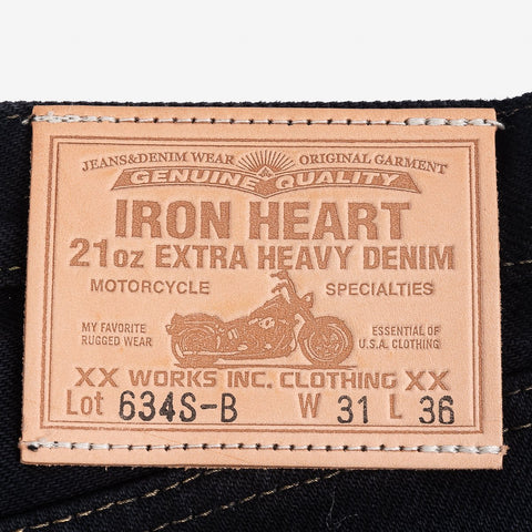 IH-634S-B 21oz Straight Cut Indigo Overdyed Black