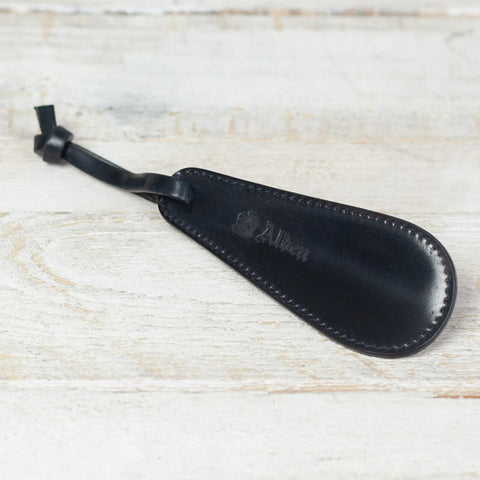 Covered Shoe Horn Black Shell Cordovan