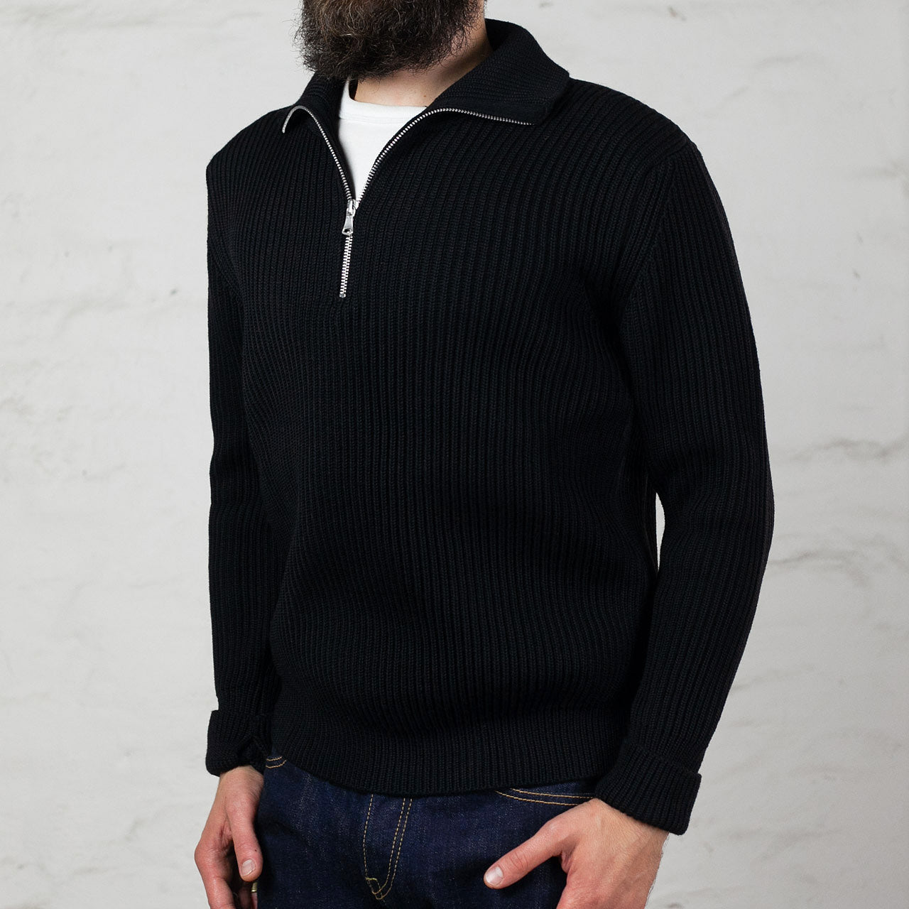 Navy Half-Zip Schwarz