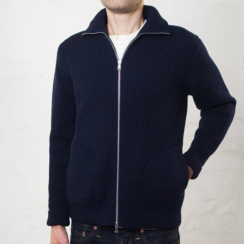 Navy Full-Zip mit Taschen Navy