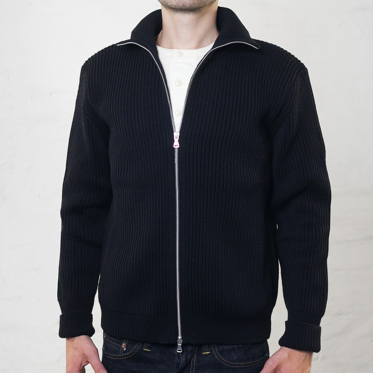 Navy Full-Zip Schwarz