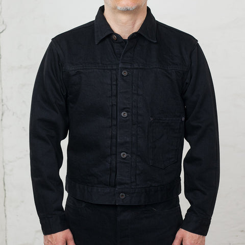 15 oz. Black Denim Pleats Jacket