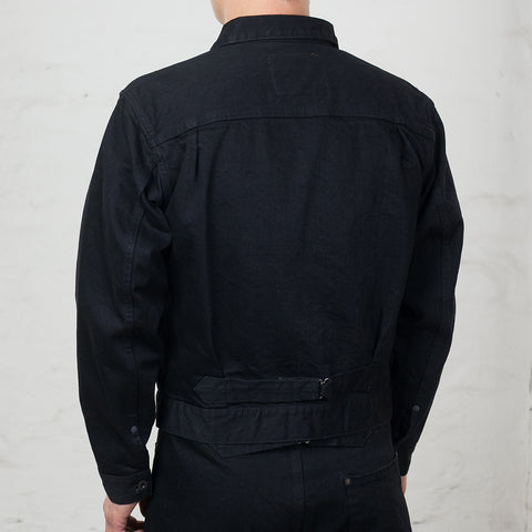 15 oz. Black Denim Pleats Jacket