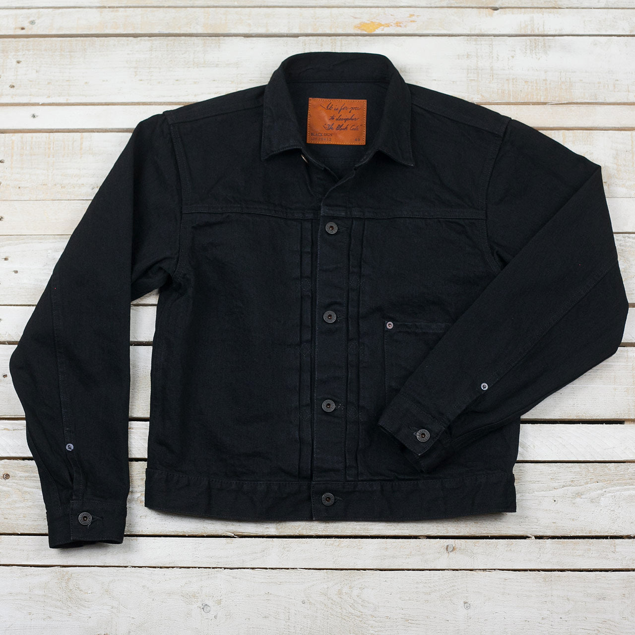 15oz. Black Denim Pleats Jacket