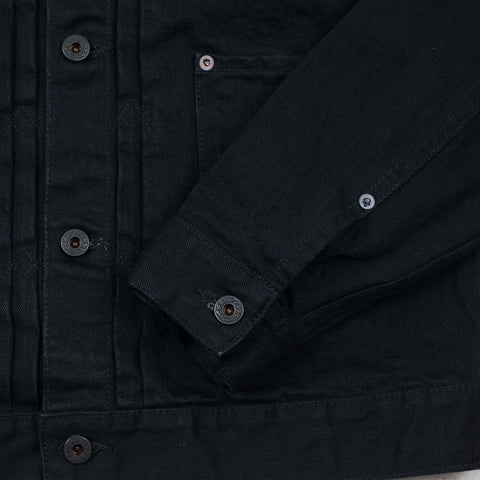 15 oz. Black Denim Pleats Jacket