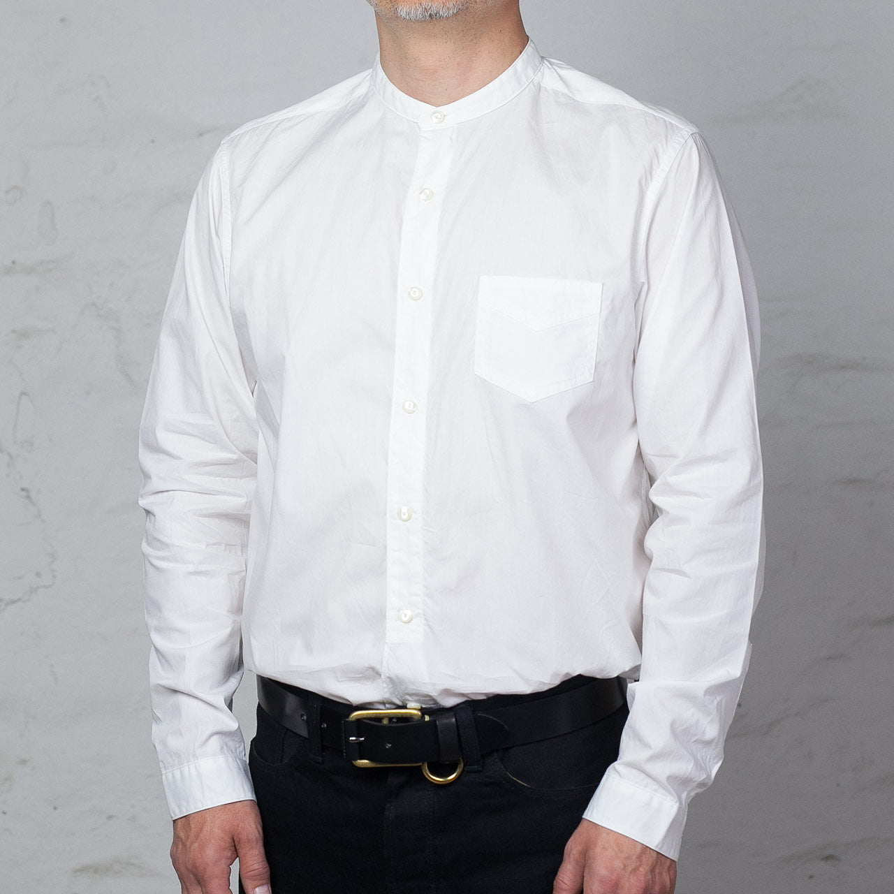 Band Collar Immigrant Shirt Weiß