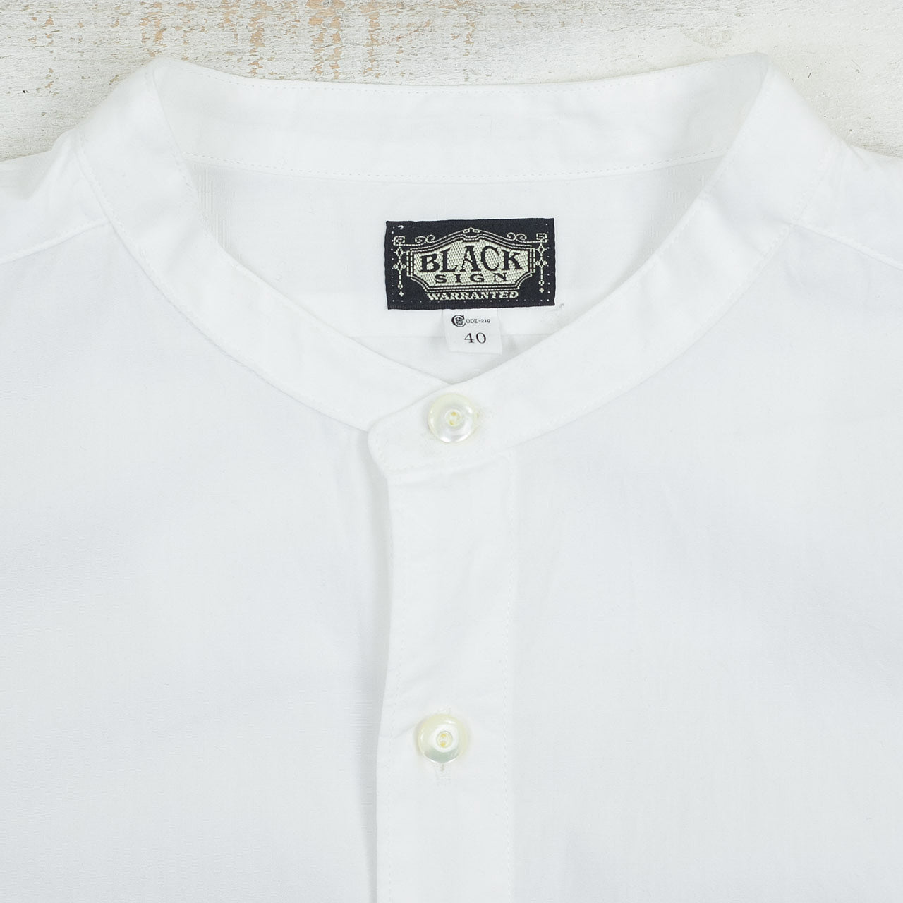 Band Collar Immigrant Shirt Weiß