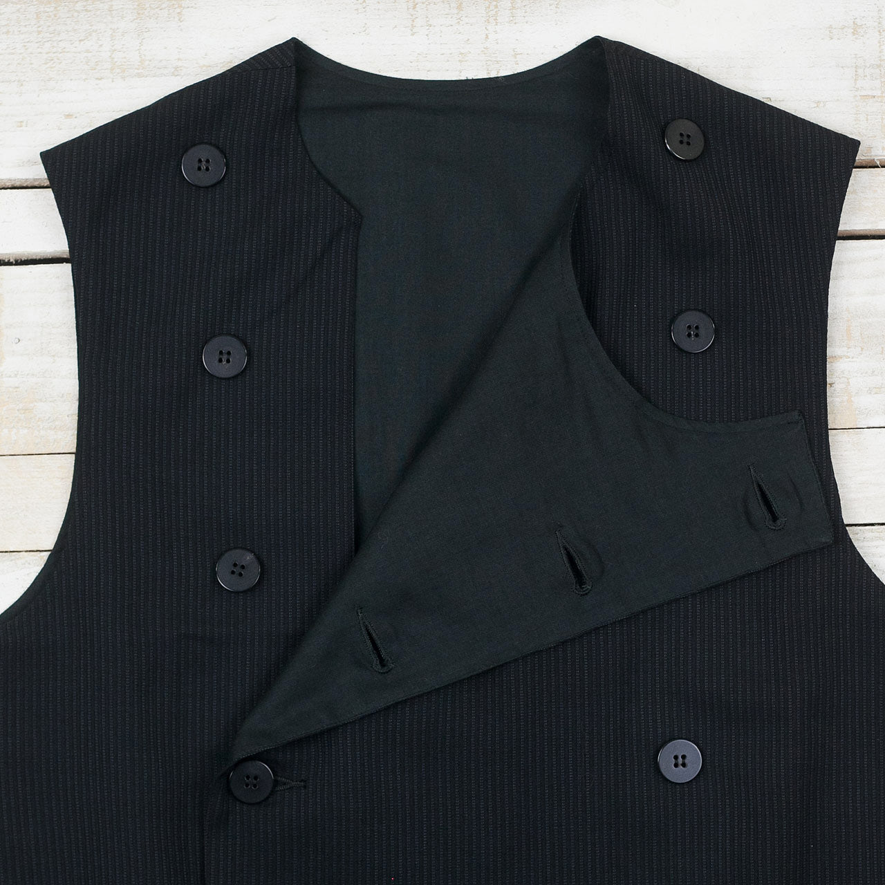 Pin Stripe Swindler Vest Black