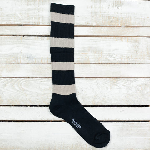 Wide Border BS Fit Boot Socks Sand