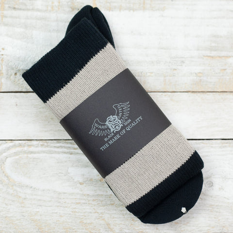 Wide Border BS Fit Boot Socks Sand