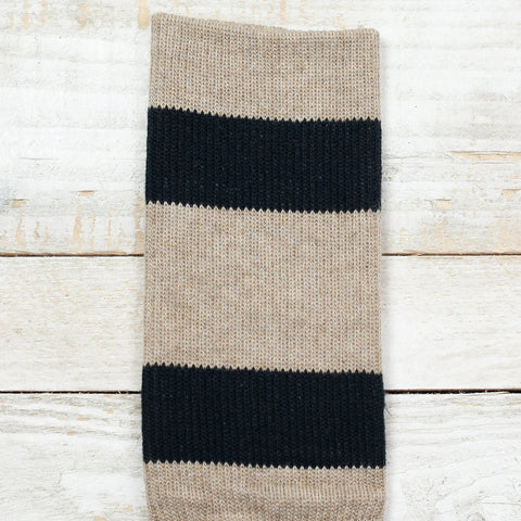 Wide Border BS Fit Boot Socks Beige