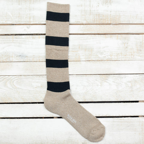 Wide Border BS Fit Boot Socks Beige