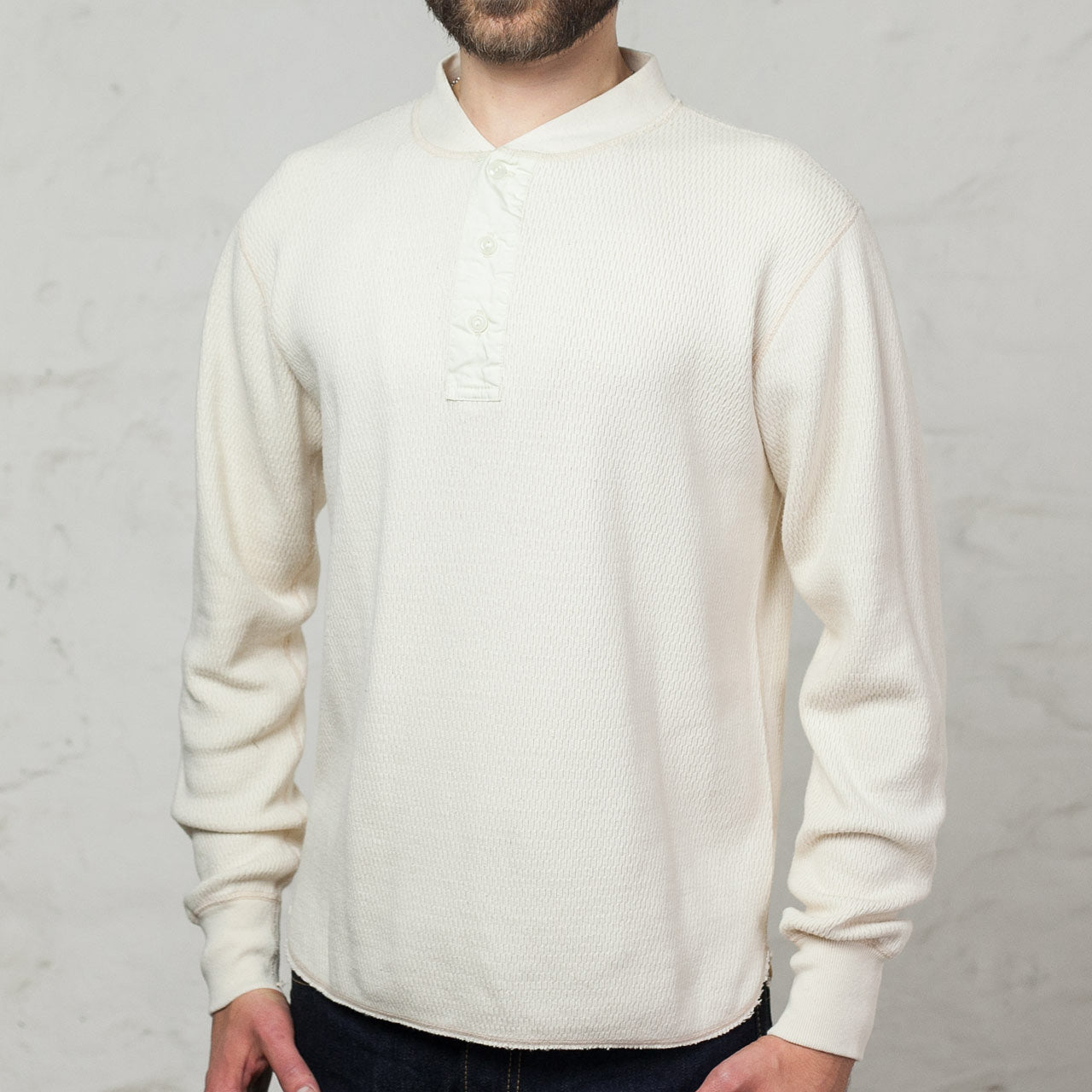 BR68130 Thermal Henley L/S Natural