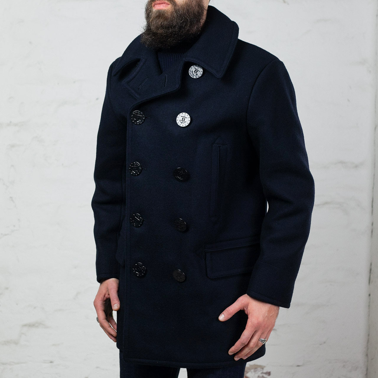 BR14146 US Navy Pea-Coat Long Navy